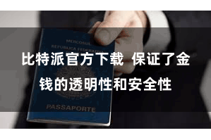 比特派官方下载  保证了金钱的透明性和安全性
