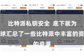 比特派私钥安全  底下就为环球汇总了一些比特派中丰富的资源